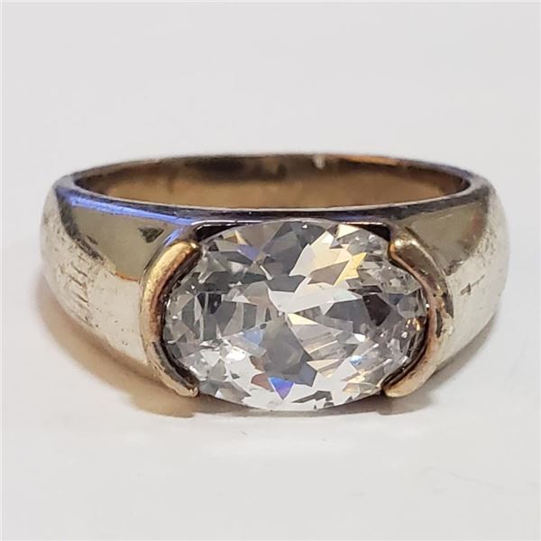 Silver Cubic Zirconia Ring (~Size 8) - RING (~length 0 inches) (~weight 5.83g), Suggested Retail Val