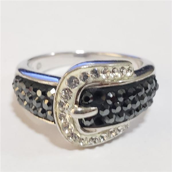 Silver Cubic Zirconia Ring (~Size 9) - RING (~length 0 inches) (~weight 7.36g), Suggested Retail Val