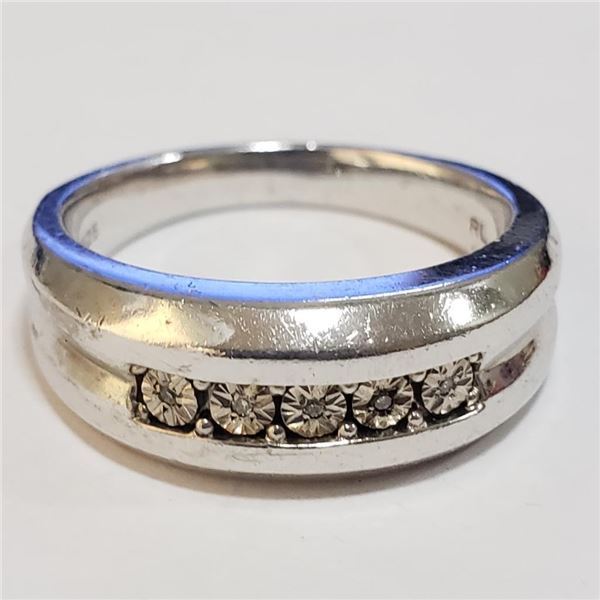 Silver Cubic Zirconia Ring (~Size 10) - RING (~length 0 inches) (~weight 8.96g), Suggested Retail Va