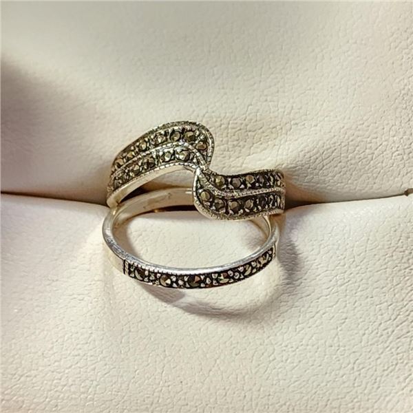 Silver Marcasite Sets (~Size 7) -RING, Suggested Retail Value $100