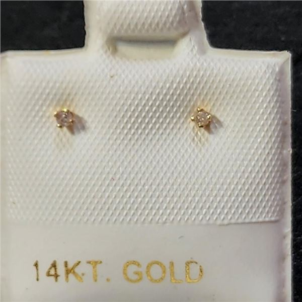14K Yellow Gold Diamond(0.02ct) Earrings, Suggested Retail Value $200