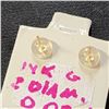 Image 3 : 14K Yellow Gold Diamond(0.02ct) Earrings, Suggested Retail Value $200