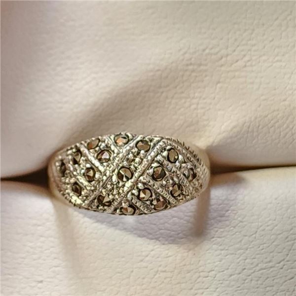 Silver Marcasite Ring (~Size 6) -RING, Suggested Retail Value $80