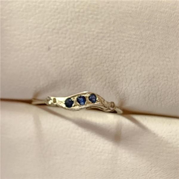 Silver Sapphire Ring (~Size 6) -RING (~length 0 inches), Suggested Retail Value $50