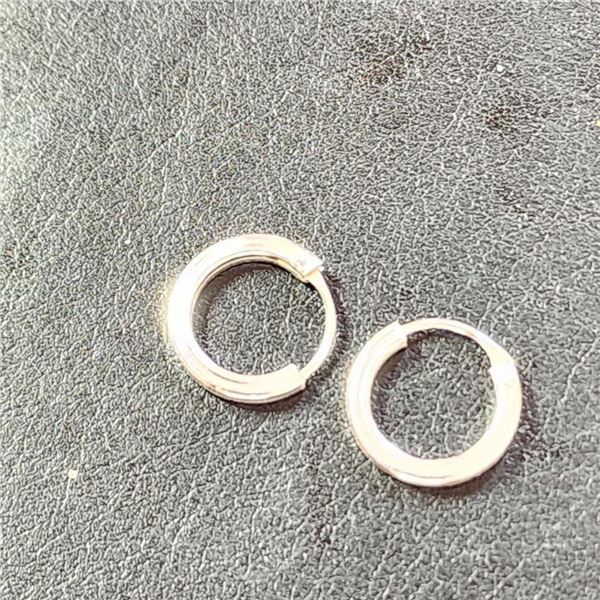 Silver Hoops Earrings (~Size 0) (~length 0 inches), Suggested Retail Value $30