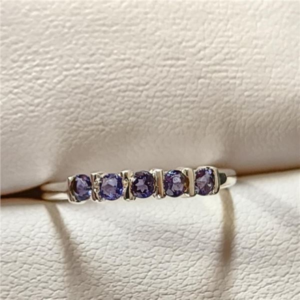 Silver Sapphire Ring (~Size 7) -RING (~length 0 inches), Suggested Retail Value $50