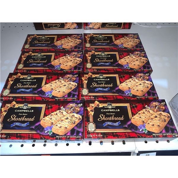 Campbells Pure Butter Shortbread Choc Chip 8 x 125g