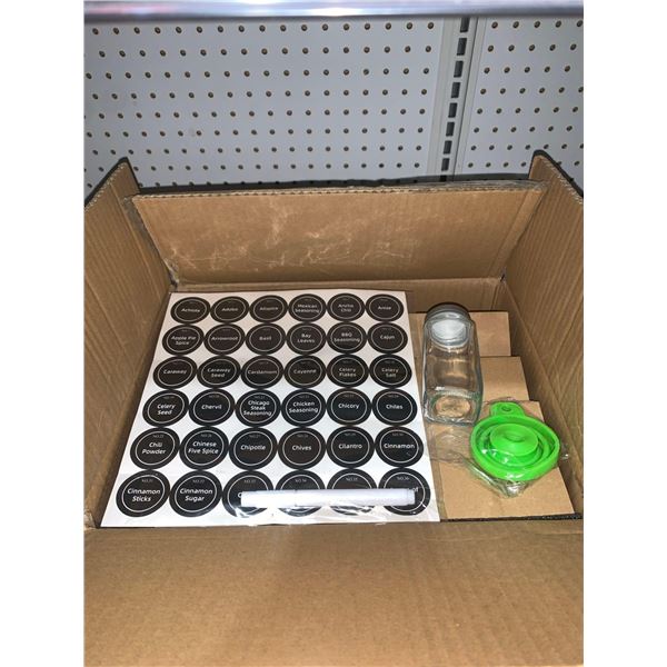 36 Piece Glass Spice Jar Set with Labels And Funnel
