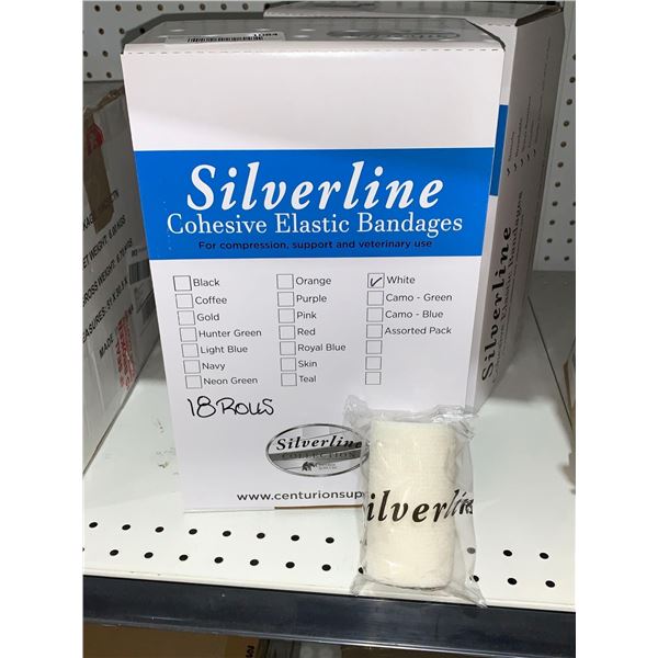 Silverline Cohesive Elastic Bandages White 10cm x 4.5M 18 Rolls
