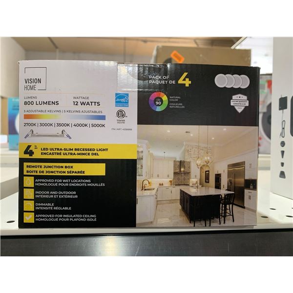 Vision Home 4" LED Ultra-Slim Recessed Light Pack of 4