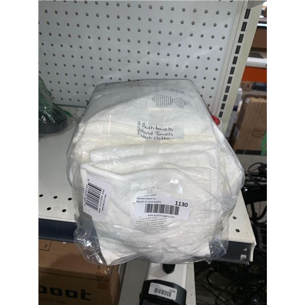 Set of 6 Towel Sets 2 Bath Towels, 2 Hand Towels & 2 Wash Cloths White