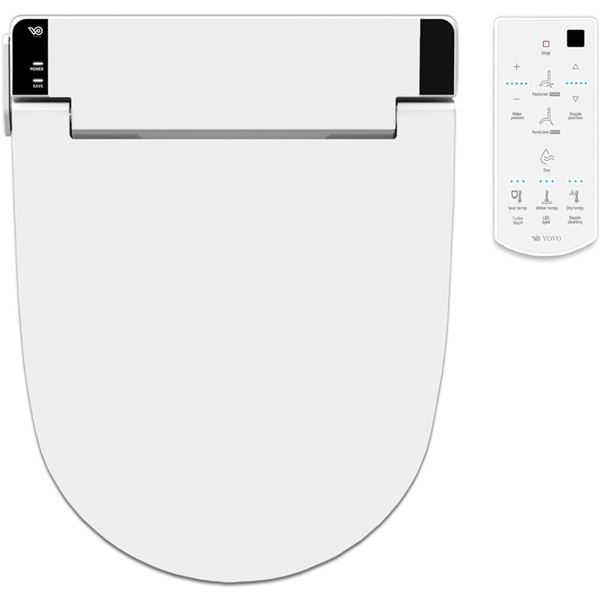 VOVO VB-6100SR Electronic Bidet, Round, Made in Korea, LED Nightlight, Eco Power Save,Self Cleaning