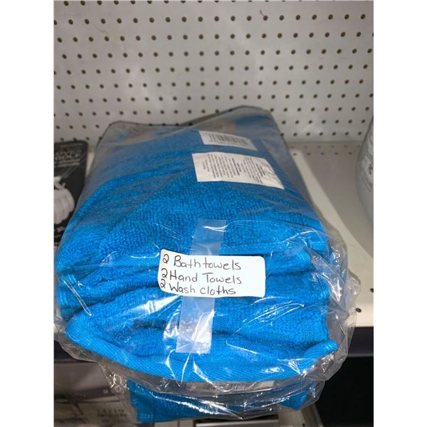 Set of 6 Towel Sets 2 Bath Towels, 2 Hand Towels & 2 Wash Cloths Teal