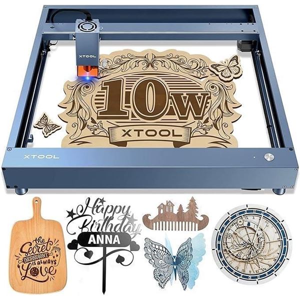 xTool D1 Pro Laser Engraver, 10W Laser Cutter Engraving Machine for Wood, Metal, Leather, Acrylic, P