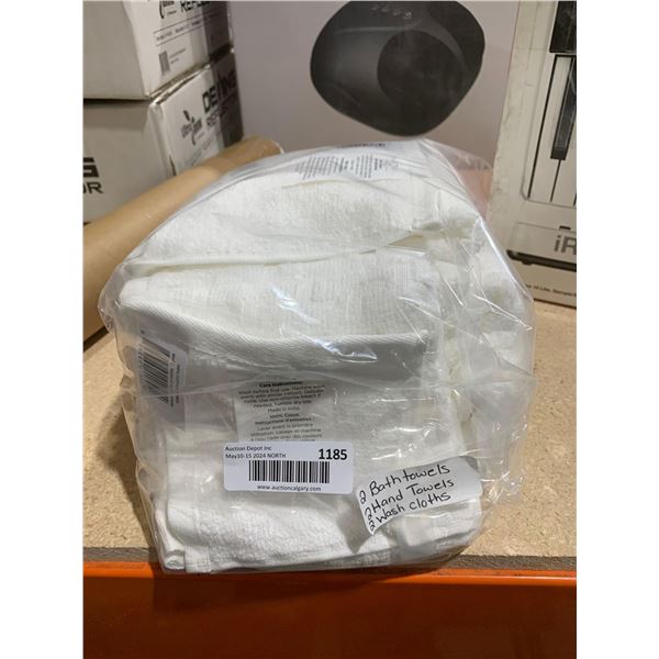 Set of 6 Towel Sets 2 Bath Towels, 2 Hand Towels & 2 Wash Cloths White