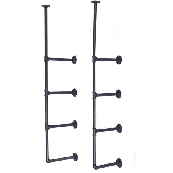 Topower Industrial French Country Style Decorative Pipe Wooden Wall ShelvesRustic DIY Ceiling Pipe S