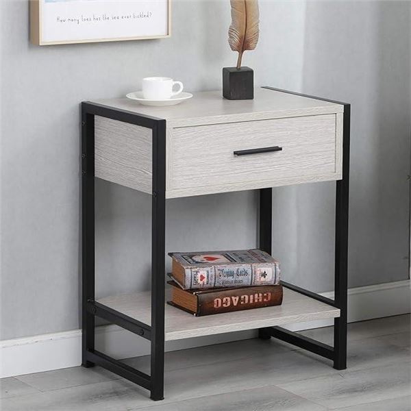 SogesHome Nightstand Telephone Table Sofa Side Table Small Tables End Table, with Storage Drawer, fo