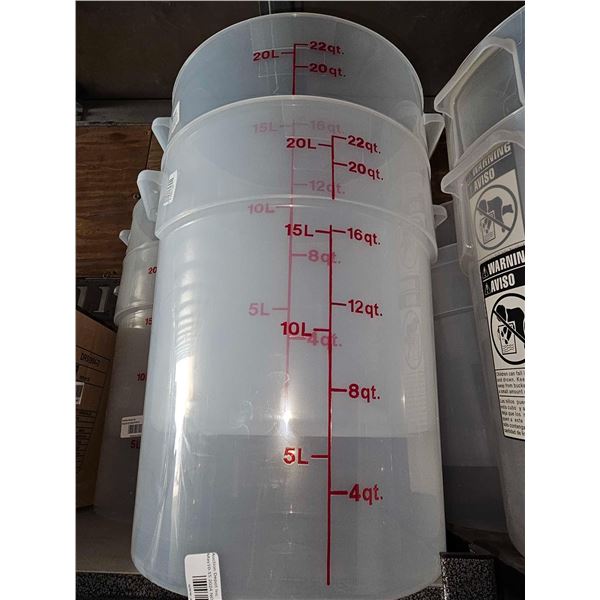Large Food Grade Measuring Pails 20L / 22 Qt - Lot of 2