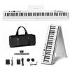 Image 6 : FingerBallet Portable Piano Keyboard, Semi-Weighted Folding Digital Piano 88 Key, Full Size, Wood Gr
