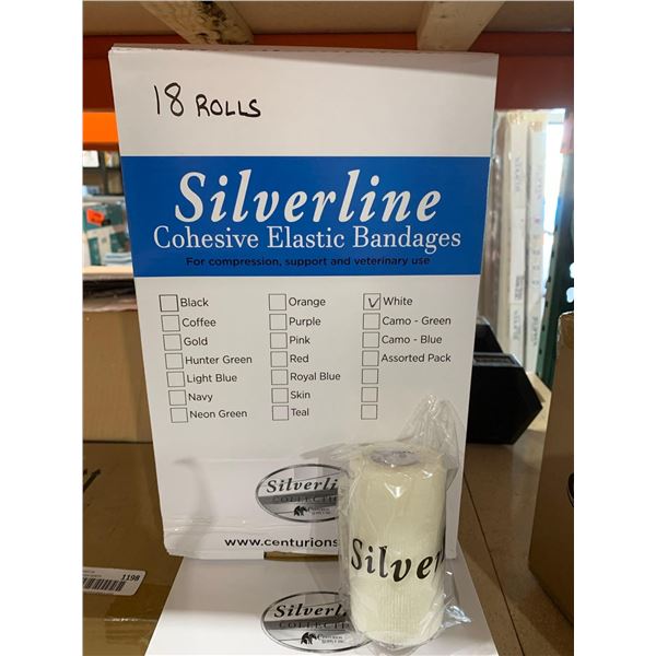 Silverline Cohesive Elastic Bandages White 10cm x 4.5M 18 Rolls