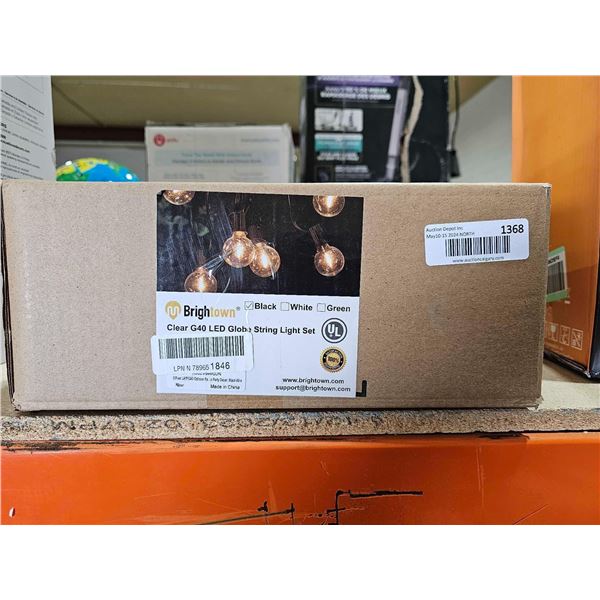 Brightown Clear G40 LED Globe String Light Set - 50 Foot