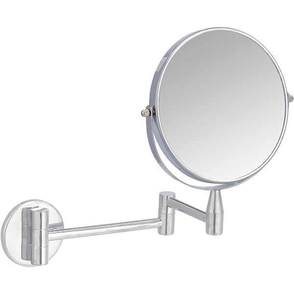 Amazon Basics Wall-Mounted Vanity Mirror - 1X/5X Magnification, Chrome - Not exact as Stock Photo