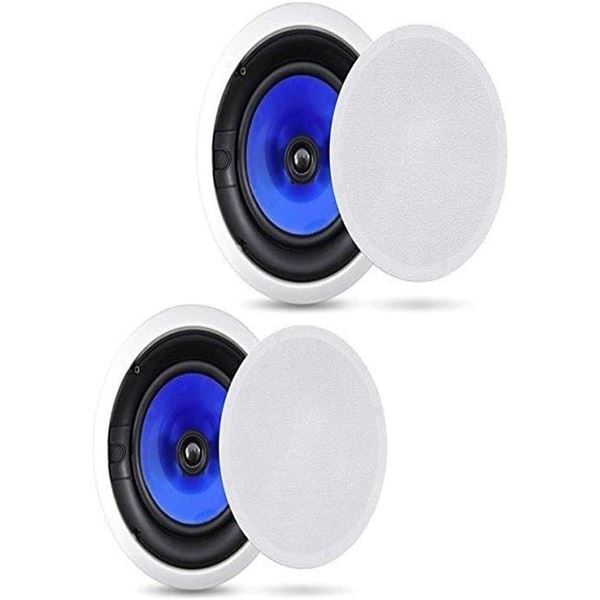 2-Way In-Wall In-Ceiling Speaker System - Dual 6.5 Inch 250W Pair of Hi-Fi Ceiling Wall Flush Mount 