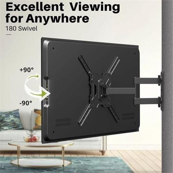 USX MOUNT Full Motion Swivel and Tilt Wall Mount TV Bracket For 26-55″ LED, OLED and 4K TVs