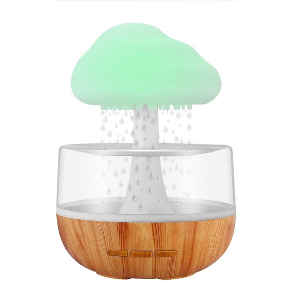 Weljoy Zen Raining Cloud Night Light Aromatherapy Essential Oil Diffuser Micro Humidifier Desk Fount