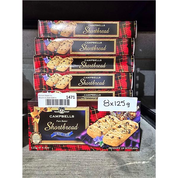 Campbells Pure Butter Shortbread with Chocolate Chips 8x125g
