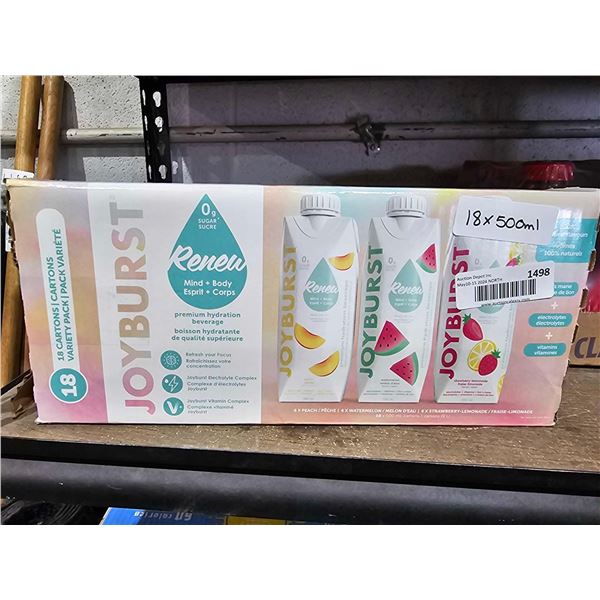 Joyburst Renew Premium Hydration Beverage  - Variety PAck 18x500ml