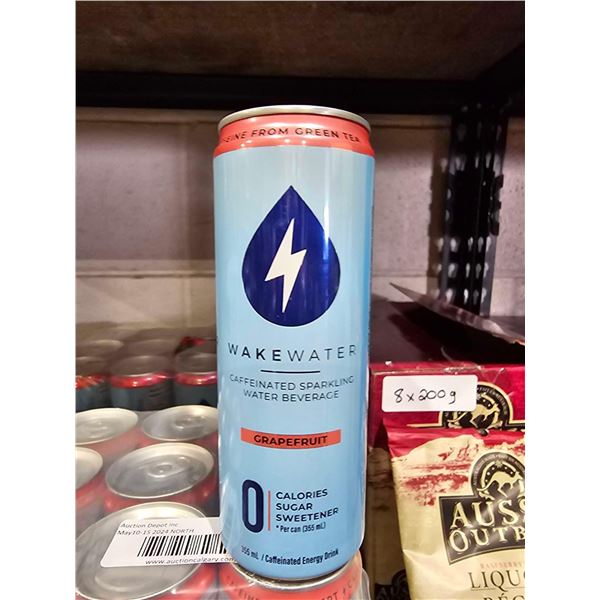 Wake Water Grapefruit caffeinated sparkling water 12 x 355ml