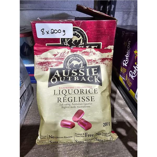 Aussie Outback Raspberry Licorice 8x200g
