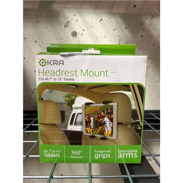 Okra headrest tablet mount for any tablet 7"-10"