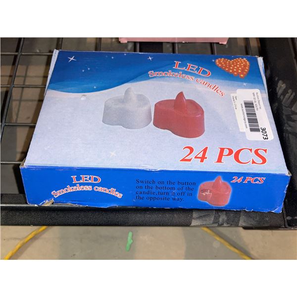LED smokeless heart shape candles, pack of 24