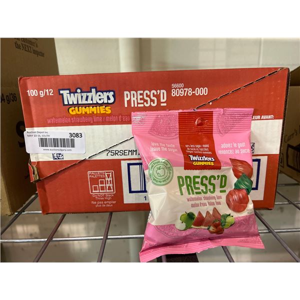 Twizzlers Gummies Press'D watermellon, strawberry and lime flavor gummy candies 12x100g
