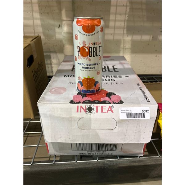 Inotea Pobble mixed berries & hibiscus bubble tea drink 24x490ml