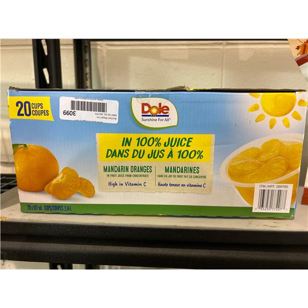 Dole mandarin orange slices in 100% juice 20x107ml