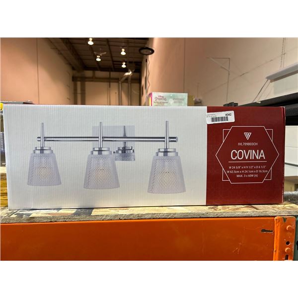 Covina 3 light bathroom vanity light