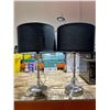 Image 1 : Lot of 2 bedside lamps with black lampshades and pull down switches