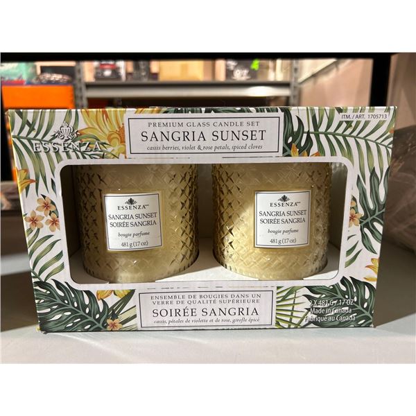 Premium glass candle set Sangria Sunset candles. Pack of 2