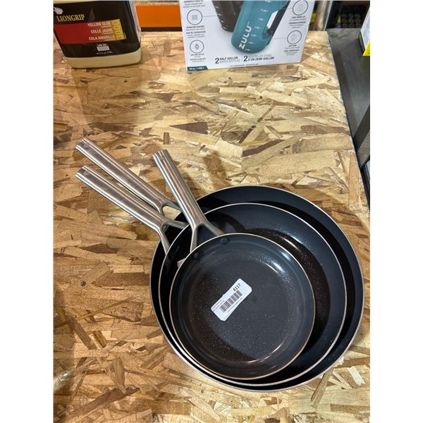 Lot of 3 Blue Diamond enhanced ceramic non-stick frying pans