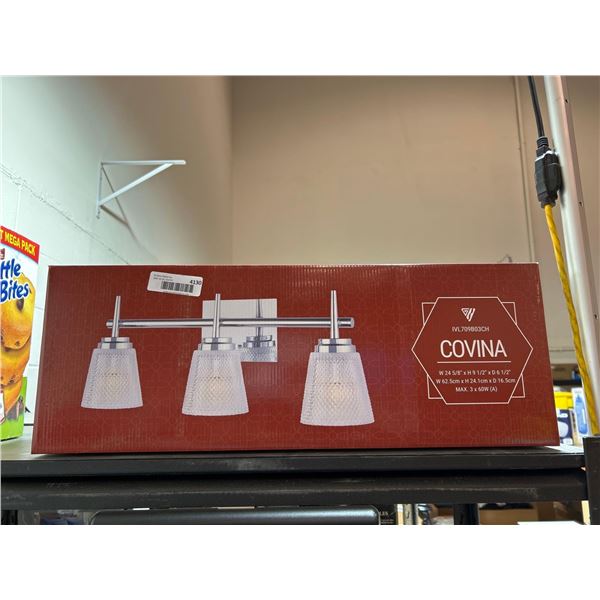 Covina 3 light bathroom vanity light