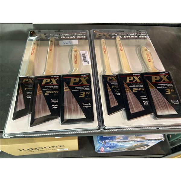 PX Professional series 3 piece paint brush set, lot of 2 packs