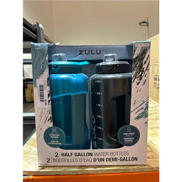 Zulu half gallon water bottle. Pack of 2
