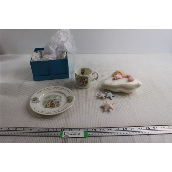 Kids Stuffed Toy, Plate, and Cup