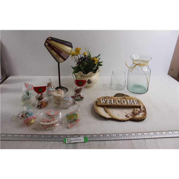 (9) Baby Ornaments, Welcome Sign, Misc.