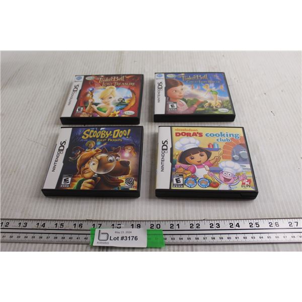 (4) Nintendo DS Games - Dora, Tinkerbell, Scooby-Doo