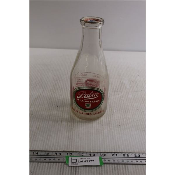 Palm Dairies Glass Milk Bottle