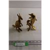 Image 1 : Brass Kangaroo and Dolphins Figurines
